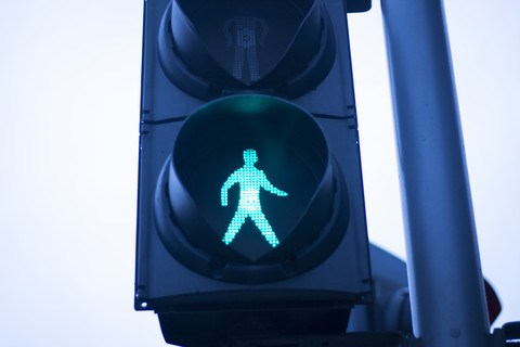 Trafiklys med grøn mand